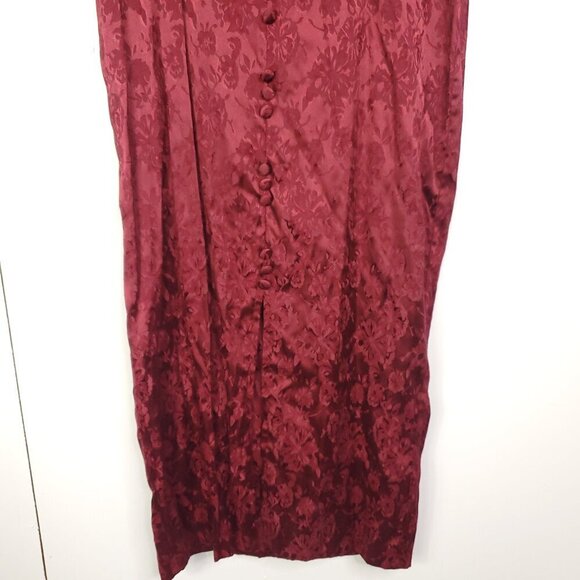 Vintage Dress Womens 11 Covered Button Down Short Sleeve Fitted Silky Asian Insp - Picture 3 of 12